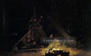 Camp Fire Realismus Maler Winslow Homer Ölgemälde